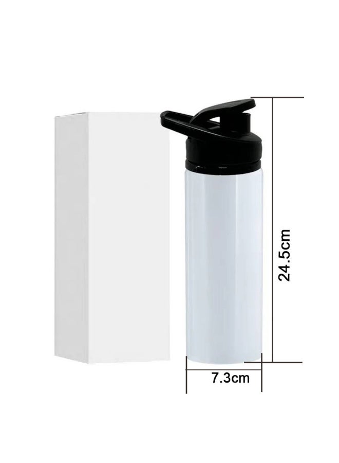 Big Mouth Capacity Aluminum Pot Creative Personality Printed Logo Blank Coating Cup Heat Transfer Sublimation Sports Kettle-Color:White With White Box Packaging-Capacity:600ml - Image 3