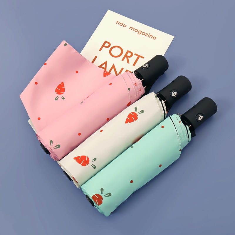 Fruit Automatic Umbrella For Women, Sunny Or Rainy, Foldableing Parasol, Sun Umbrella, Sun Protection, Uv Protection, Printed Advertising Logo - Image 3