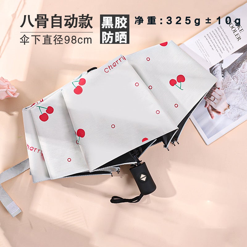 Fruit Automatic Umbrella For Women, Sunny Or Rainy, Foldableing Parasol, Sun Umbrella, Sun Protection, Uv Protection, Printed Advertising Logo - Image 1