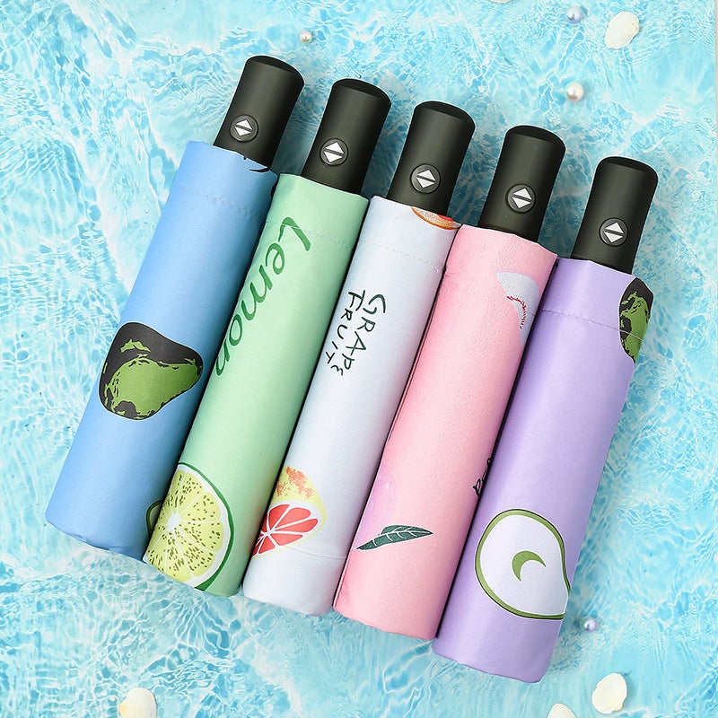 Fruit Automatic Umbrella For Women, Sunny Or Rainy, Foldableing Parasol, Sun Umbrella, Sun Protection, Uv Protection, Printed Advertising Logo - Image 4