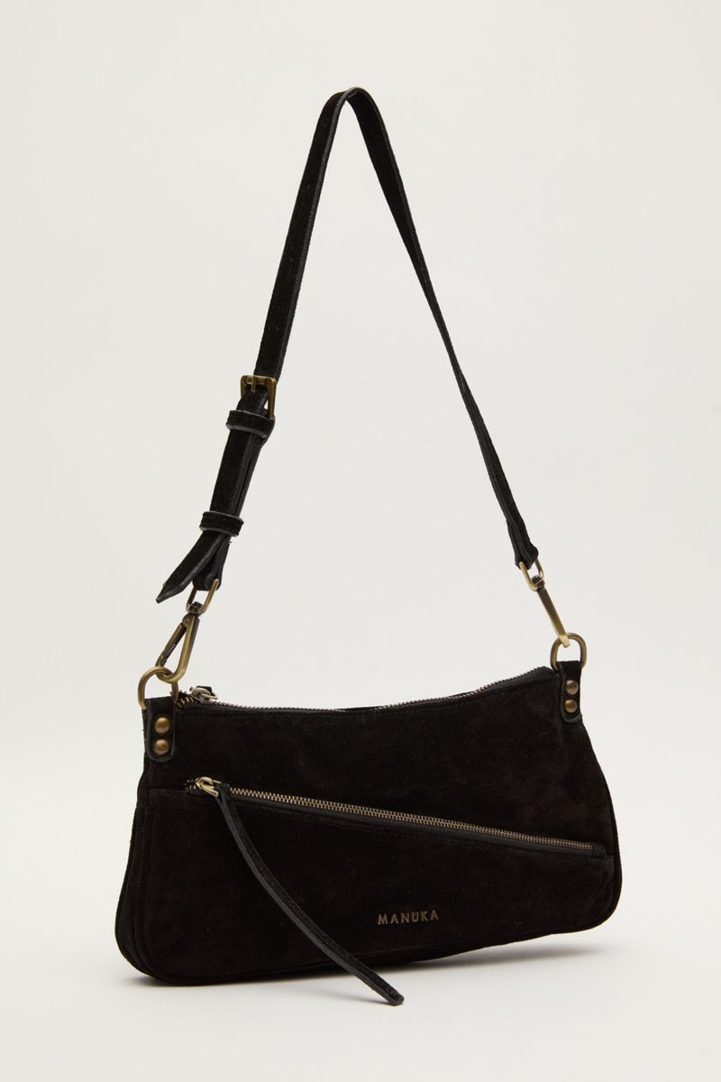 Manuka Mari Suede Baguette Bag Black  - Image 3