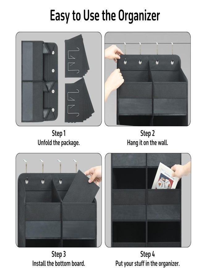 Giraffe Creation Over Door Hanging Organizer Double Design with 5 Large Capacity Pockets, Ideal Storage for Closet, Bathroom, Nursery, Bedroom, Dorm, Toys, Cosmetics, and Baby Essentials, Black - Image 5
