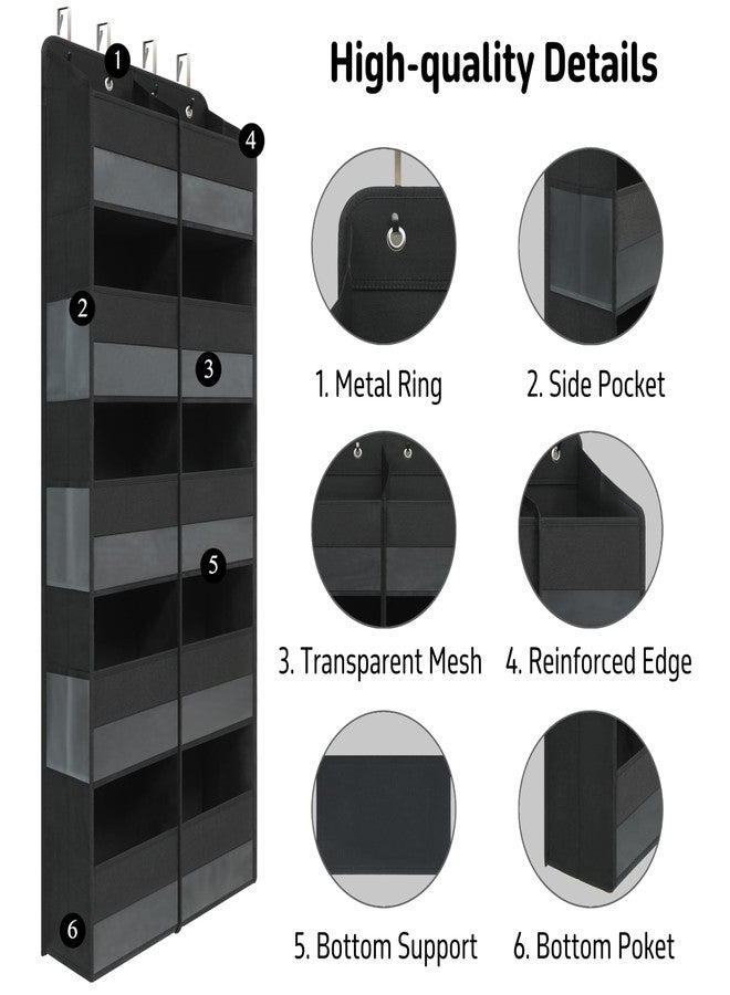 Giraffe Creation Over Door Hanging Organizer Double Design with 5 Large Capacity Pockets, Ideal Storage for Closet, Bathroom, Nursery, Bedroom, Dorm, Toys, Cosmetics, and Baby Essentials, Black - Image 4