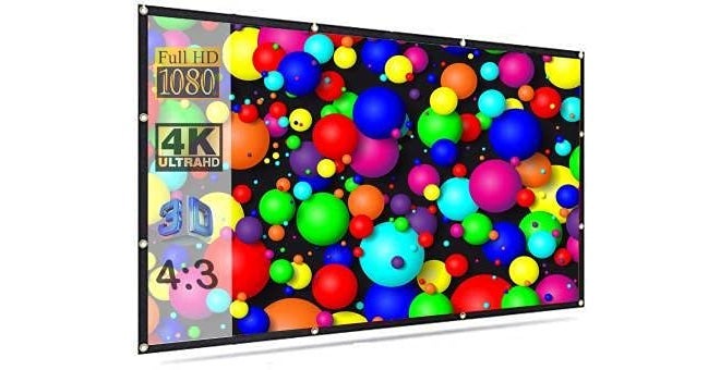 SAVSOL 2023 Upgraded 79 Inch Projector Screen, 4K HD 16:9 Portable Foldable Anti-Crease Indoor Outdoor for Home, Office, Classroom (Width 170.18 cm x 106.68 cm Height) - Image 5