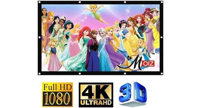 SAVSOL 2023 Upgraded 79 Inch Projector Screen, 4K HD 16:9 Portable Foldable Anti-Crease Indoor Outdoor for Home, Office, Classroom (Width 170.18 cm x 106.68 cm Height) - Image 3