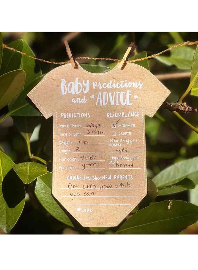 Excefore Baby Prediction Cards For Baby Shower/Advice Cards/Baby Shower Decorations, Set of 50, One Size, Kraft - Image 2
