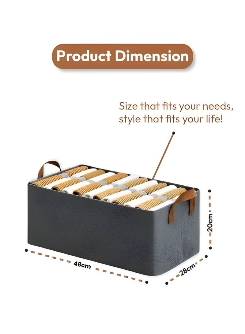 6 PCS Foldable Storage Box with Handles & Steel Frame, Washable Large Storage Box for Closet Organizer & Storage Box Organizer Wardrobe for Clothes, Sweaters | Storage Organizer Bins for Toys & Books - Image 4