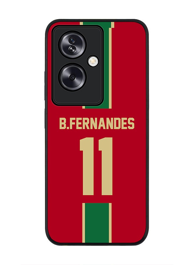 Stylizedd Rugged Black Edge Case for Oppo A79 5G, Slim fit Flexible Case Cover - Football Team - Portugal, Player Name - B.Fernandes - Image 1