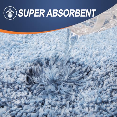 OLANLY Bathroom Rug Set 2 Piece, Soft Absorbent Microfiber Bath Rug Set, Non-Slip, Machine Wash Dry, Plush Shaggy Bath Mats for Bathroom (30"x20"+24"x16", Blue) - Image 4