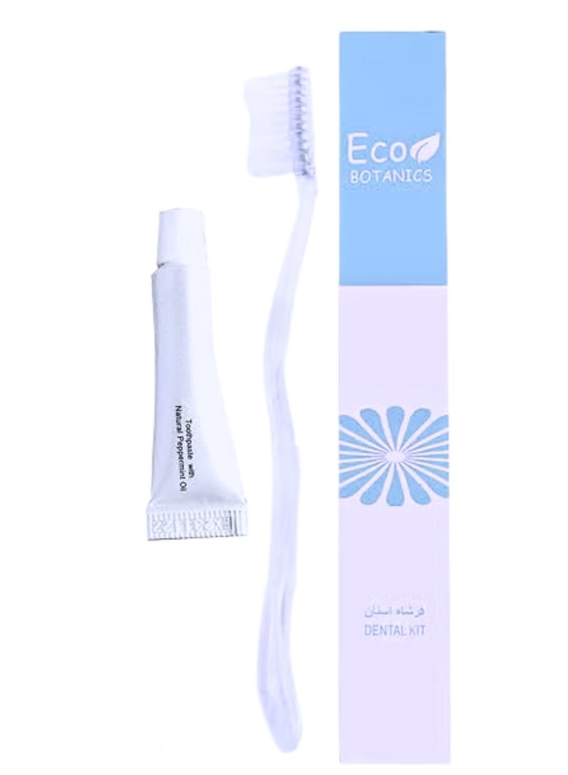 Eco Botanics Bulk Set Pack of 50 Hotel Amenities Disposable Travel Dental Kit For Adults & Kids - Image 1