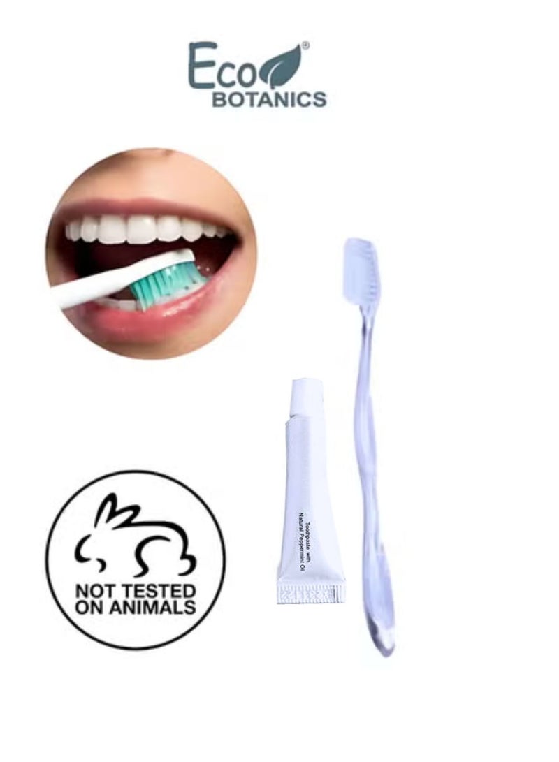 Eco Botanics Bulk Set Pack of 50 Hotel Amenities Disposable Travel Dental Kit For Adults & Kids - Image 4