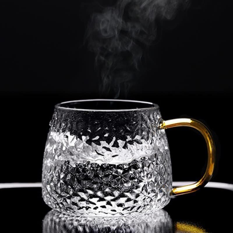 ROY ENTERPRISE Borosilicate Glass Cup Coffee Tea Mug with Golden Handle | Mug for Coffee,Tea,Milk,Green Tea,Herbal Tea,Lemon Tea for Home 410 ML (1) - Image 5