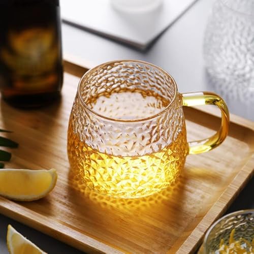 ROY ENTERPRISE Borosilicate Glass Cup Coffee Tea Mug with Golden Handle | Mug for Coffee,Tea,Milk,Green Tea,Herbal Tea,Lemon Tea for Home 410 ML (1) - Image 1