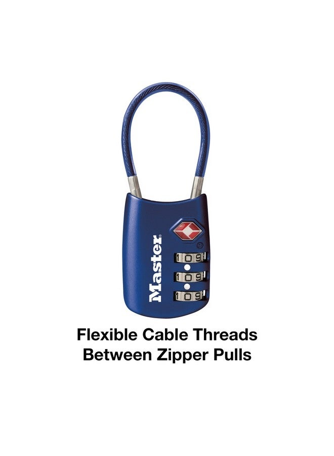 Master Lock Blue Set Your Own Combination TSA Approved Luggage Lock, Travel Zipper Padlock is Perfect for Suitcases, Bags, or Backpacks, 4688D - Image 4