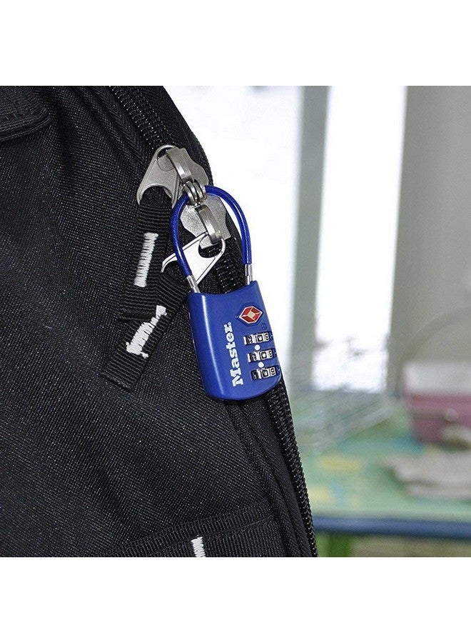 Master Lock Blue Set Your Own Combination TSA Approved Luggage Lock, Travel Zipper Padlock is Perfect for Suitcases, Bags, or Backpacks, 4688D - Image 1