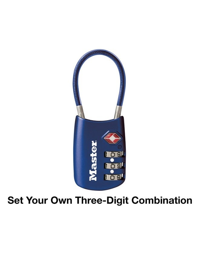 Master Lock Blue Set Your Own Combination TSA Approved Luggage Lock, Travel Zipper Padlock is Perfect for Suitcases, Bags, or Backpacks, 4688D - Image 3