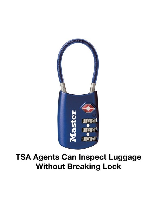 Master Lock Blue Set Your Own Combination TSA Approved Luggage Lock, Travel Zipper Padlock is Perfect for Suitcases, Bags, or Backpacks, 4688D - Image 2