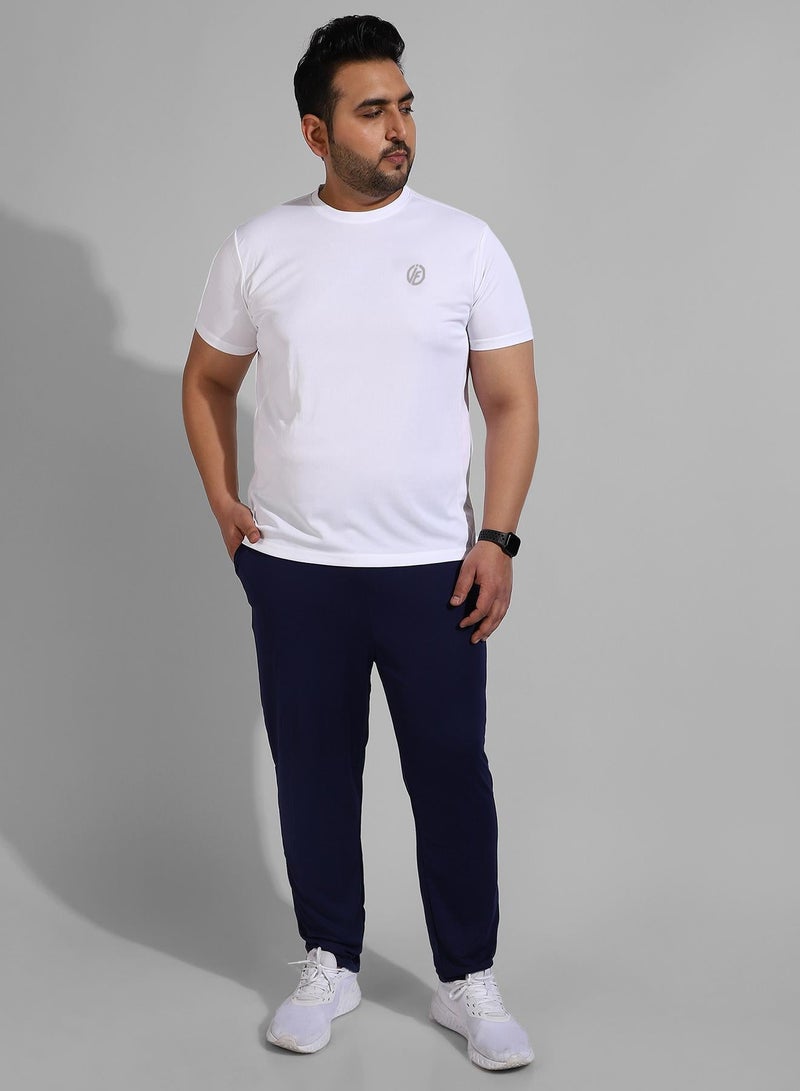 Instafab Plus Men's Solid White Regular Fit Activewear T-Shirt - Image 5