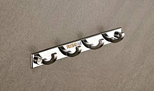 RISEOM Brass Wall-Mounted Hanger for Clothes,Towel Hook,Multipurpose,KitKat and Kaju Designs (3 pins, Kaju Hook)