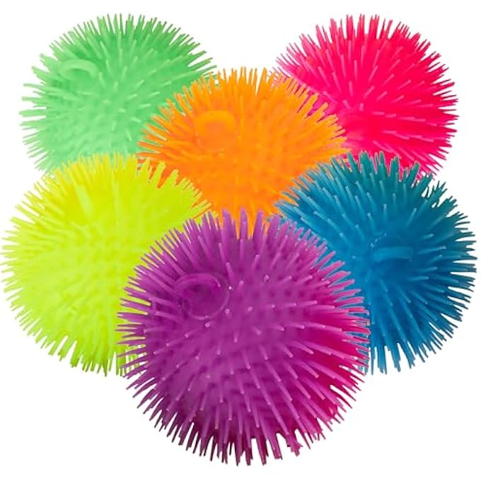Playbees 6-Pack Spiky Balls - 5.5 Inch Sensory Stress Relief Toy - Assorted Colors - Kids & Adults - Party Favor - Image 1