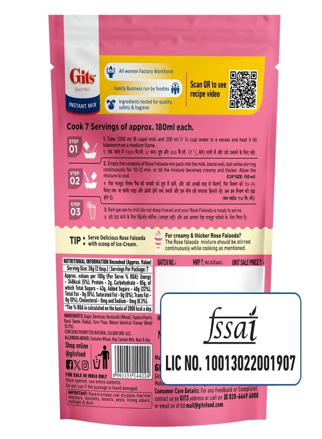 Gits Falooda Mix, Rose, 200g - Image 4