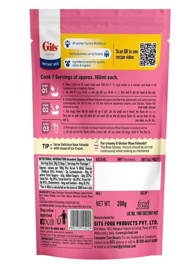 Gits Falooda Mix, Rose, 200g - Image 3