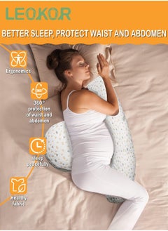 LEOKOR Maternity Pillow, Pregnancy Pillow for Sleeping, Soft Baby Bub Maternity Pillow with Detachable and Adjustable Pillow Cover, Pregnancy Body Pillow Support Legs, Back, Belly  - Image 3