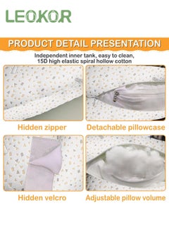 LEOKOR Maternity Pillow, Pregnancy Pillow for Sleeping, Soft Baby Bub Maternity Pillow with Detachable and Adjustable Pillow Cover, Pregnancy Body Pillow Support Legs, Back, Belly  - Image 4
