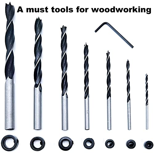 QISF 16Pcs Brad Point Wood Drill Bit 3/4/5/6/8/10/12mm Wood Working Drill with 3-12MM Center Point and Stopper Perfect for Woodworking Carpentry Drilling - Image 2