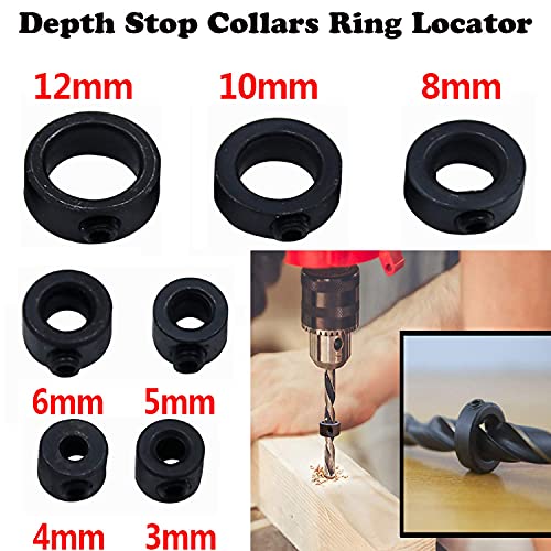 QISF 16Pcs Brad Point Wood Drill Bit 3/4/5/6/8/10/12mm Wood Working Drill with 3-12MM Center Point and Stopper Perfect for Woodworking Carpentry Drilling - Image 3
