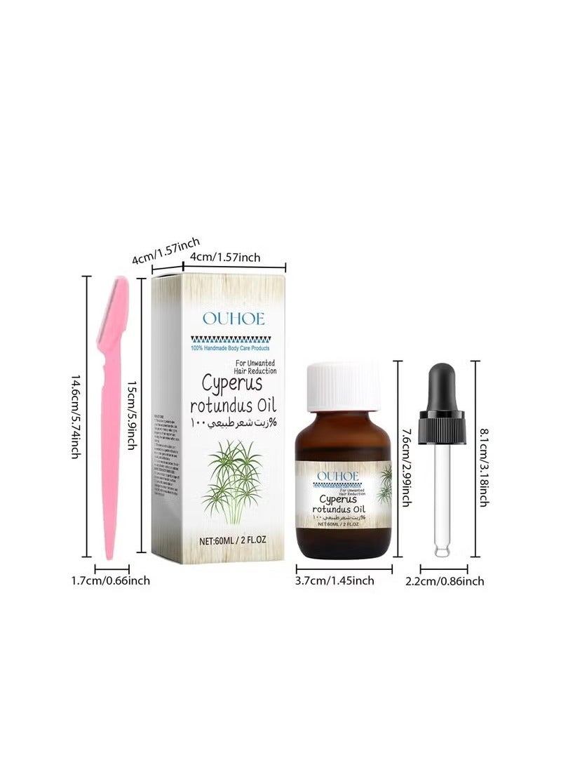 OUHOE Cyperus Rotundus Oil-Cyperus Rotundus Oil for Hair Removal,Skin Care Relaxation Cyperus Rotundus Oil,Gentle and Moisturizing,60Ml - Image 2