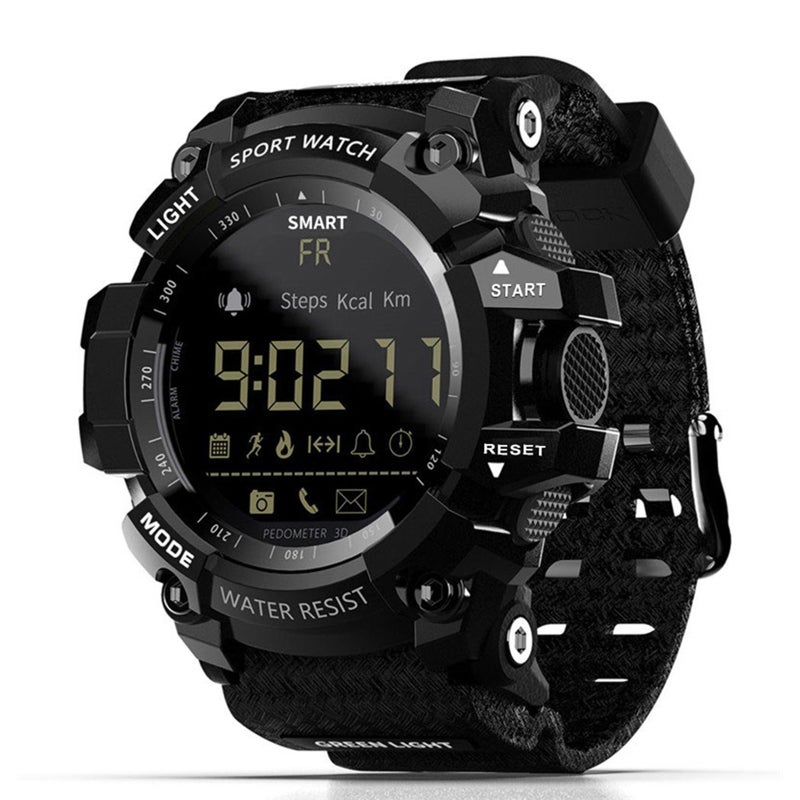 LOKMAT Waterproof Watch: 1 Black Luminous Dial, BT 4.0 App Connection - Easy One Button Operation, Activity Tracker for Sports Fitness, Android iOS Users - Image 1