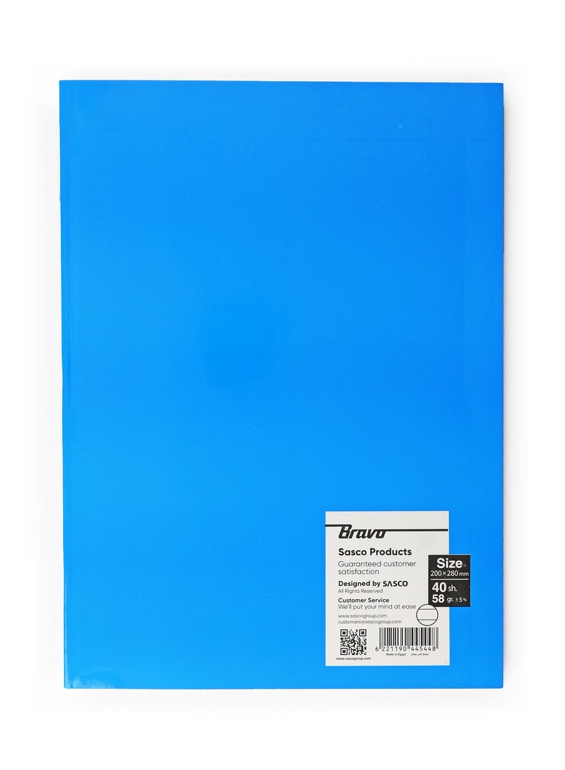 Bravo Italian Large Stapled Notebook - 40 Sheets - lined - Assorted Plain Colors - Pack of 10 Pcs - Image 3