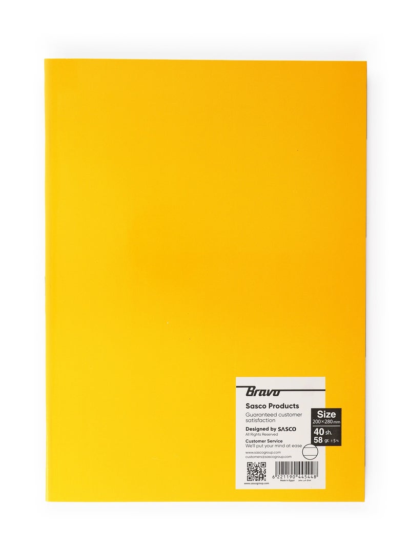 Bravo Italian Large Stapled Notebook - 40 Sheets - lined - Assorted Plain Colors - Pack of 10 Pcs - Image 5