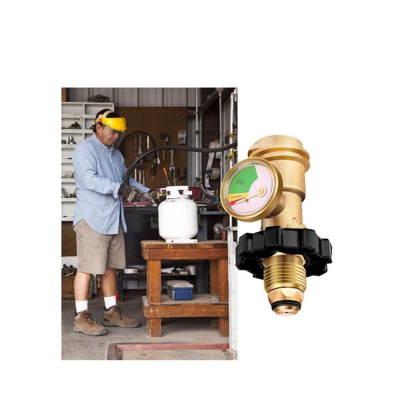 Barakah Pol Propane Gas Meter Tank Built-In Leak Detector, Suitable for Propane Tank Gas Cylinder Pol Pressure Gauge Connector Gas Tank Interface Copper Fittings - Image 3