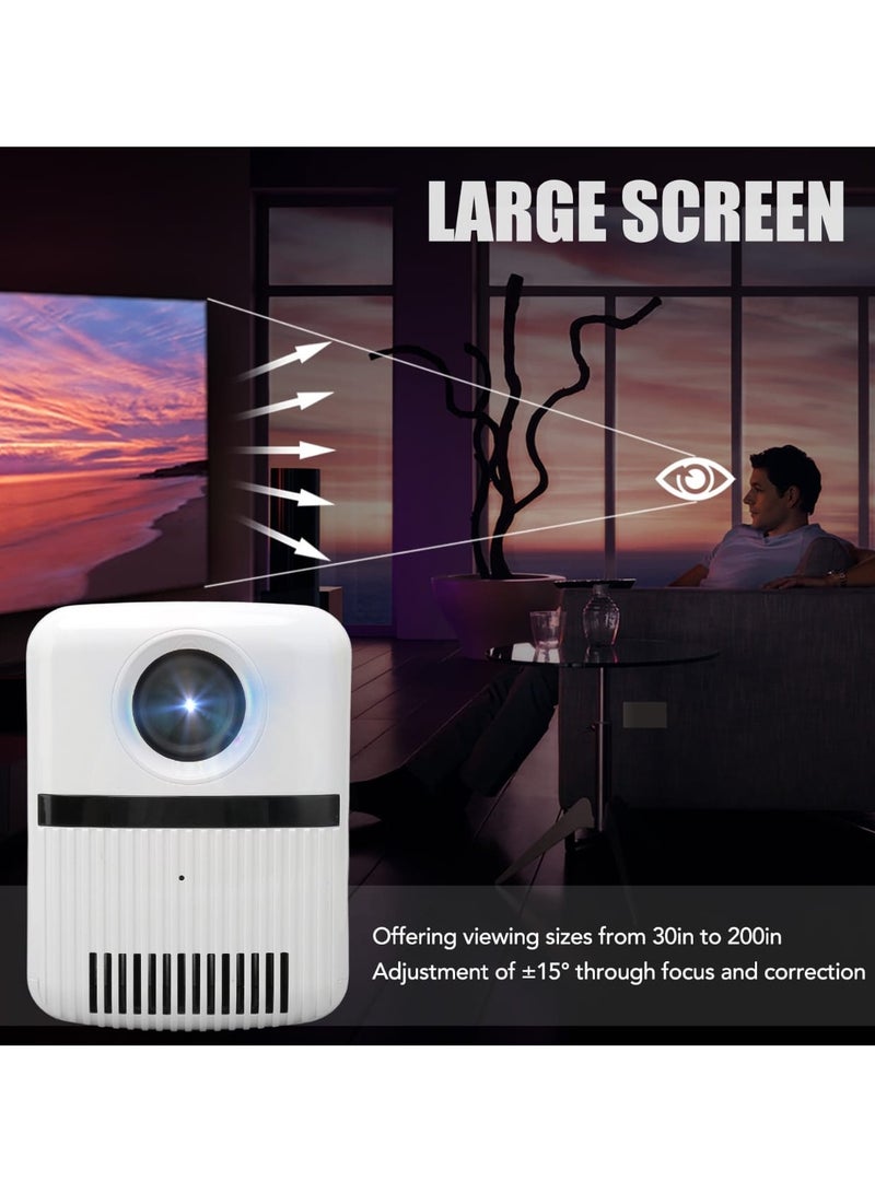 Smartberry Projector with WiFi & Bluetooth, 5G Wireless Portable HD Projector, 30-200 Inch Screen Display Support, Built-in HiFi Stereo Speakers, Android System, USB/HDMI/AV for Home Theater & Outdoor Use - Image 2