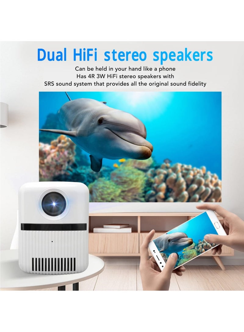 Smartberry Projector with WiFi & Bluetooth, 5G Wireless Portable HD Projector, 30-200 Inch Screen Display Support, Built-in HiFi Stereo Speakers, Android System, USB/HDMI/AV for Home Theater & Outdoor Use - Image 3