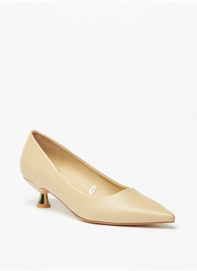 Flora Bella By Shoexpress - Womens Solid Slip On Pointed Toe Pumps With Kitten Heels By Shoexpress - Image 1