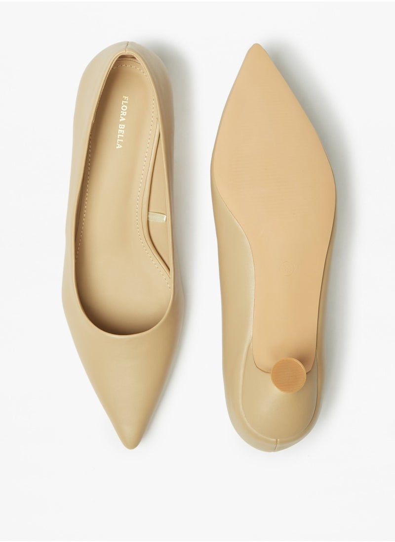 Flora Bella By Shoexpress - Womens Solid Slip On Pointed Toe Pumps With Kitten Heels By Shoexpress - Image 1