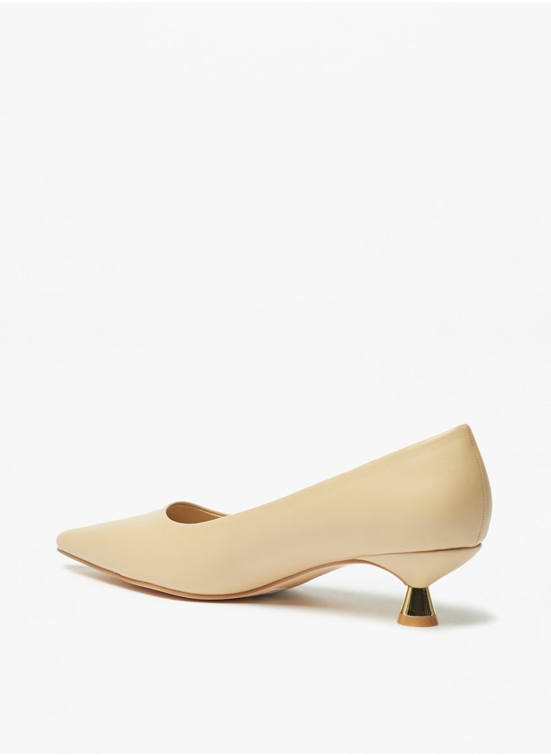 Flora Bella By Shoexpress - Womens Solid Slip On Pointed Toe Pumps With Kitten Heels By Shoexpress - Image 1
