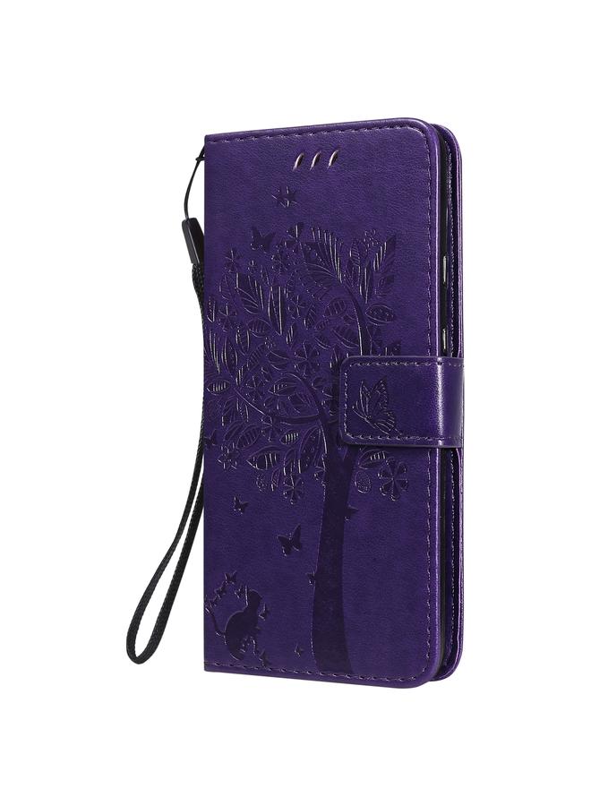 Zaboon Case For Google Pixel 4a 5G / Pixel 5 XL Tree & Cat Embossed Pattern Horizontal Flip Leather Case with Holder & Card Slots & Wallet & Lanyard - Image 3