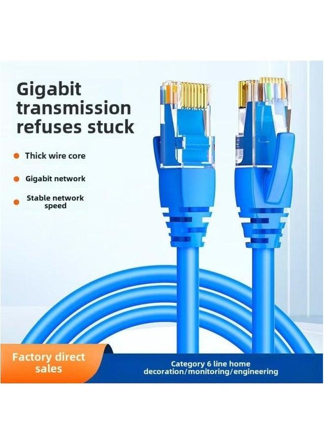Generic Super Six Types Of Network Cable Finished Gigabit Computer Jumper Cat6 With Crystal Head 8 Core Twisted 1 Meter Route 20 Meters Monitoring-Color:Royal Blue-Line Length:1m  - Image 1