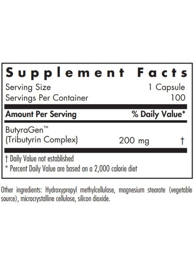 Nutricology مكمل بيوتر إيد 200 ملغ - بيوترات، صحة الأمعاء، حمض البيوتيريك، مركب التريبيوتيرين، تغذية بطانة القولون، بكتيريا ما بعد العلاج، كبسولات نباتية بطيئة الإطلاق - 100 حبة - Image 2
