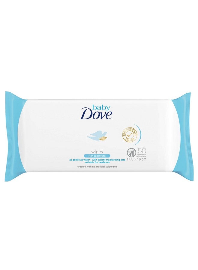 بيبي دوف مناديل دوف للأطفال المرطبة الغنية، 50 منديلًا (عبوة من 6 قطع) - Image 1