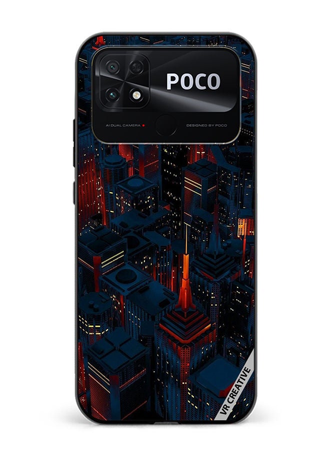VR CREATIVE Protective Case Cover For Xiaomi Poco C40 Dark City Design Multicolour - Image 1