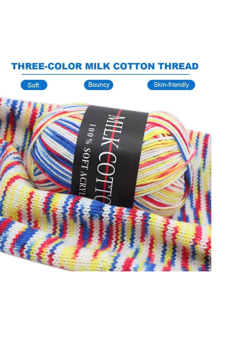 KASTWAVE 6 لفات 50 جرام من خيوط الأكريليك، خيوط ناعمة للحياكة والتطريز، مجموعة خيوط متعددة للبداية للحياكة للأطفال والبالغين - Image 5