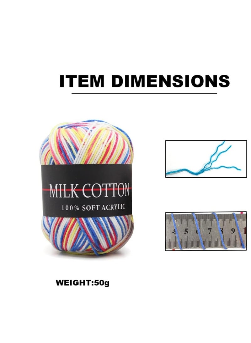 KASTWAVE 6 لفات 50 جرام من خيوط الأكريليك، خيوط ناعمة للحياكة والتطريز، مجموعة خيوط متعددة للبداية للحياكة للأطفال والبالغين - Image 2