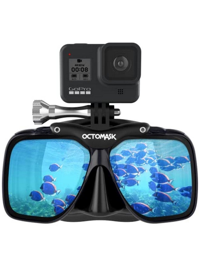 Octomask Dive Mask W;Mount For All Gopro Hero Cameras For Scuba Diving, Snorkeling, Freediving (Black)… - Image 1