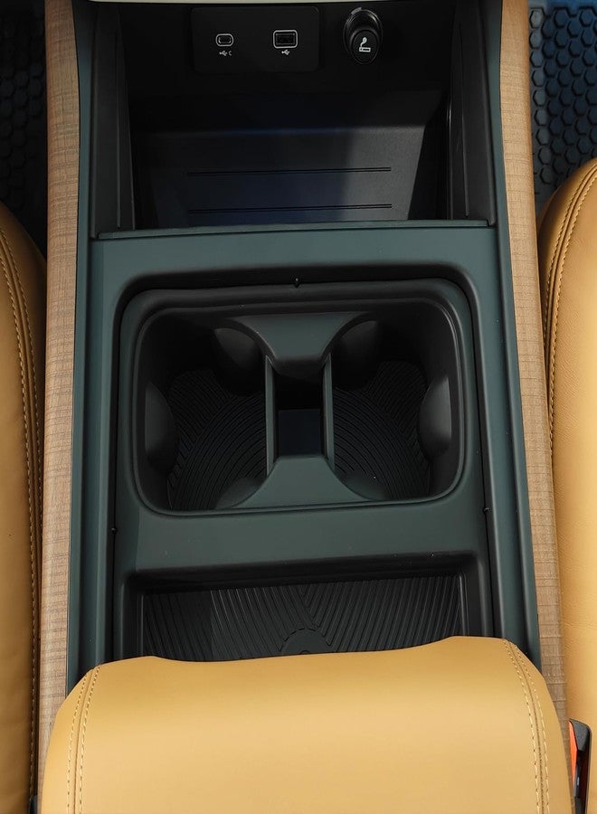 PIUGILH Center Console Cup Holder Storage Box Compatible with Land Rover Defender 90 110 130 2022-2024, Silicone Wireless Charging Mat Cup Holder Organizer - Image 4