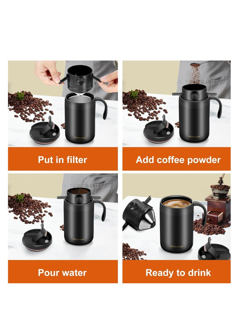 عربست طقم صانعة قهوة بالتقطير اليدوي 500 مل – صانعة قهوة للتخييم والسفر – مجموعة تحضير قهوة محمولة للرحلات، التخييم، المكتب، والتنقل - Image 5